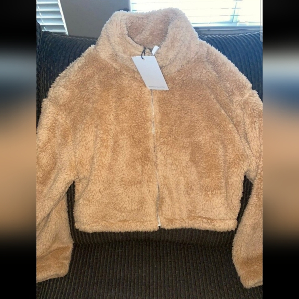 Pink New Victoria's Secret TEDDY L - ZIP COZY PULL